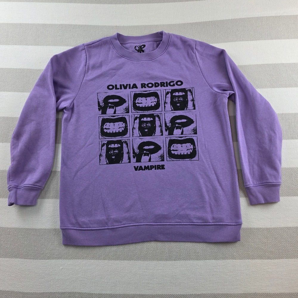 Olivia Rodrigo Sweatshirt Unisex XL Purple Excellent Vampire GUTS Graphic Crew